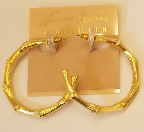 Medium Bamboo Hoop Pierced Earring