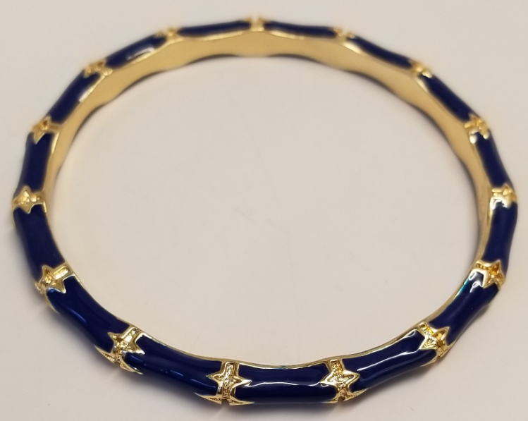 Lapis Enamel Bamboo Bangle