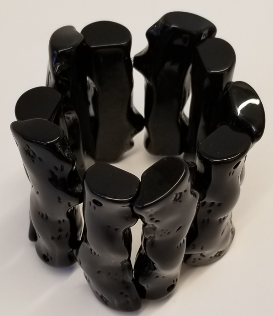 Black Resin Branch Stretch Bracelet