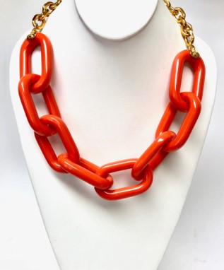 23" Coral Link Necklace
