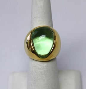 Polished Gold and Peridot Cabochon