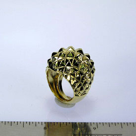 Polished Gold Pyramid Ring