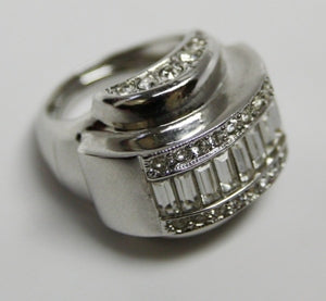 Baguette Crystal Adjustable Ring