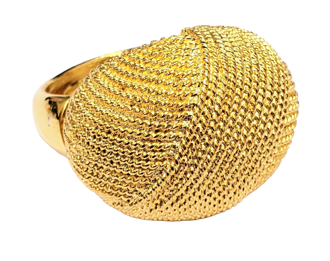 Textured Gold Lines Adjustable Ring