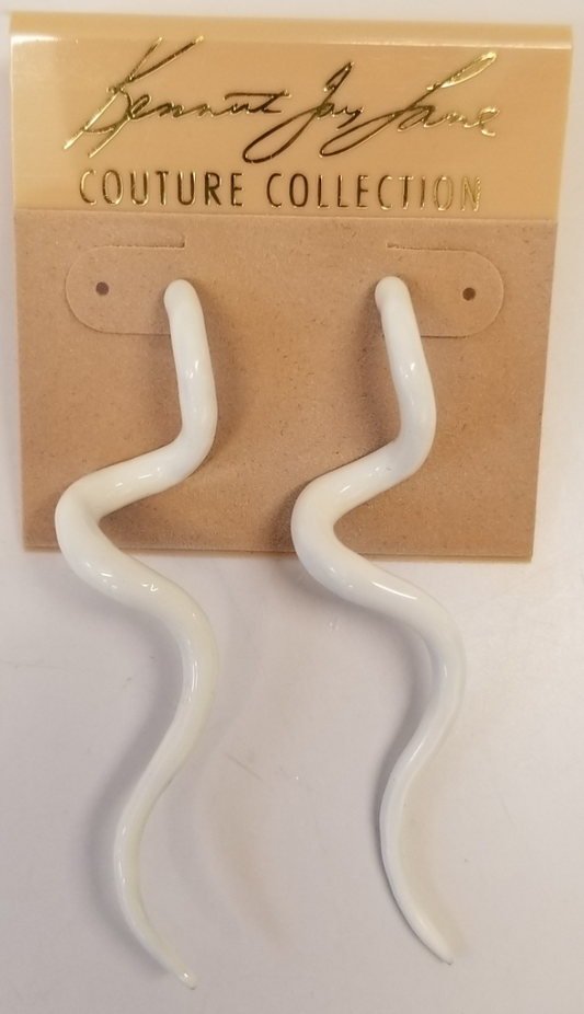 White Enamel Swirl Post Earring