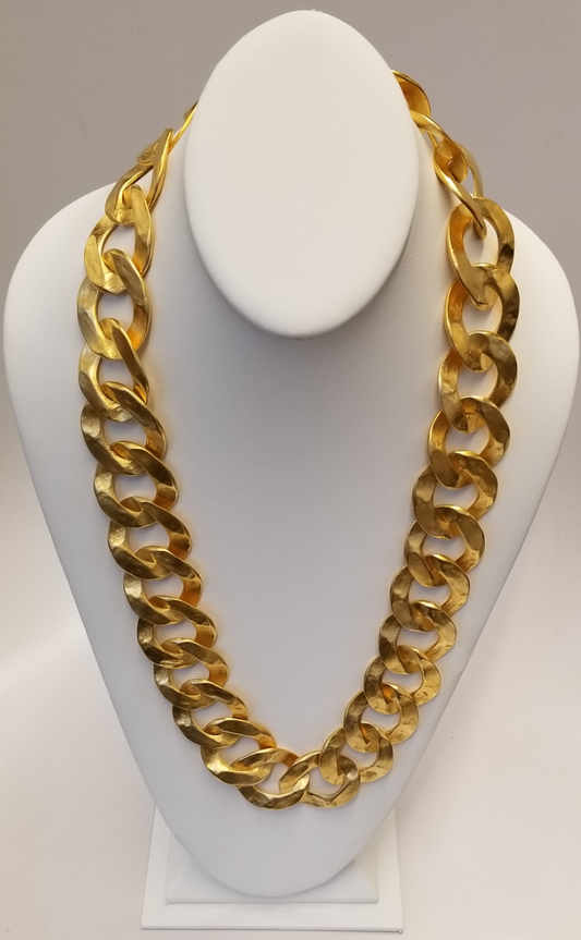 28" Satin Gold Link Chain Necklace