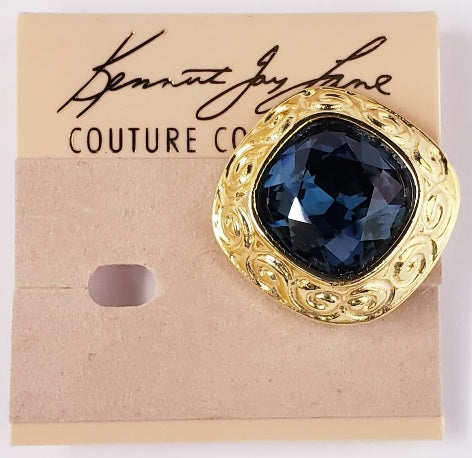 Gold Faceted Montana Center Clip Earring