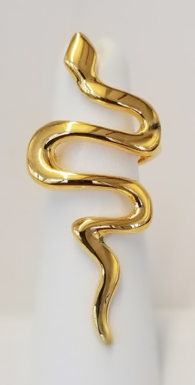 Polished Gold Snake Ring