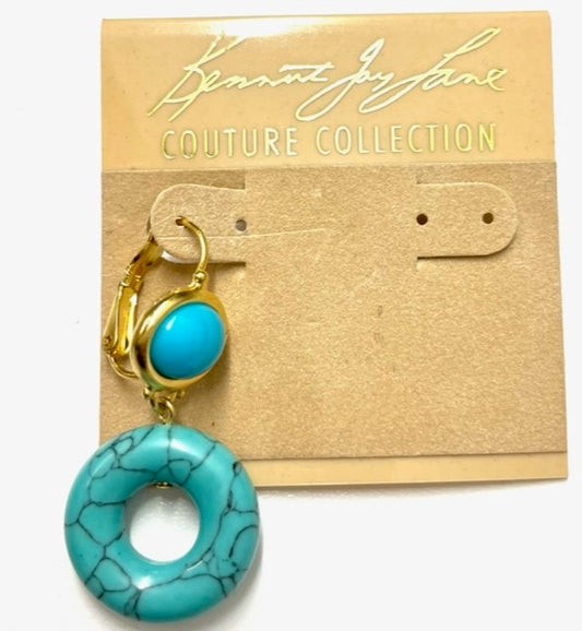 Turquoise Top Turquoise Matrix Donut Drop Pierced Earring