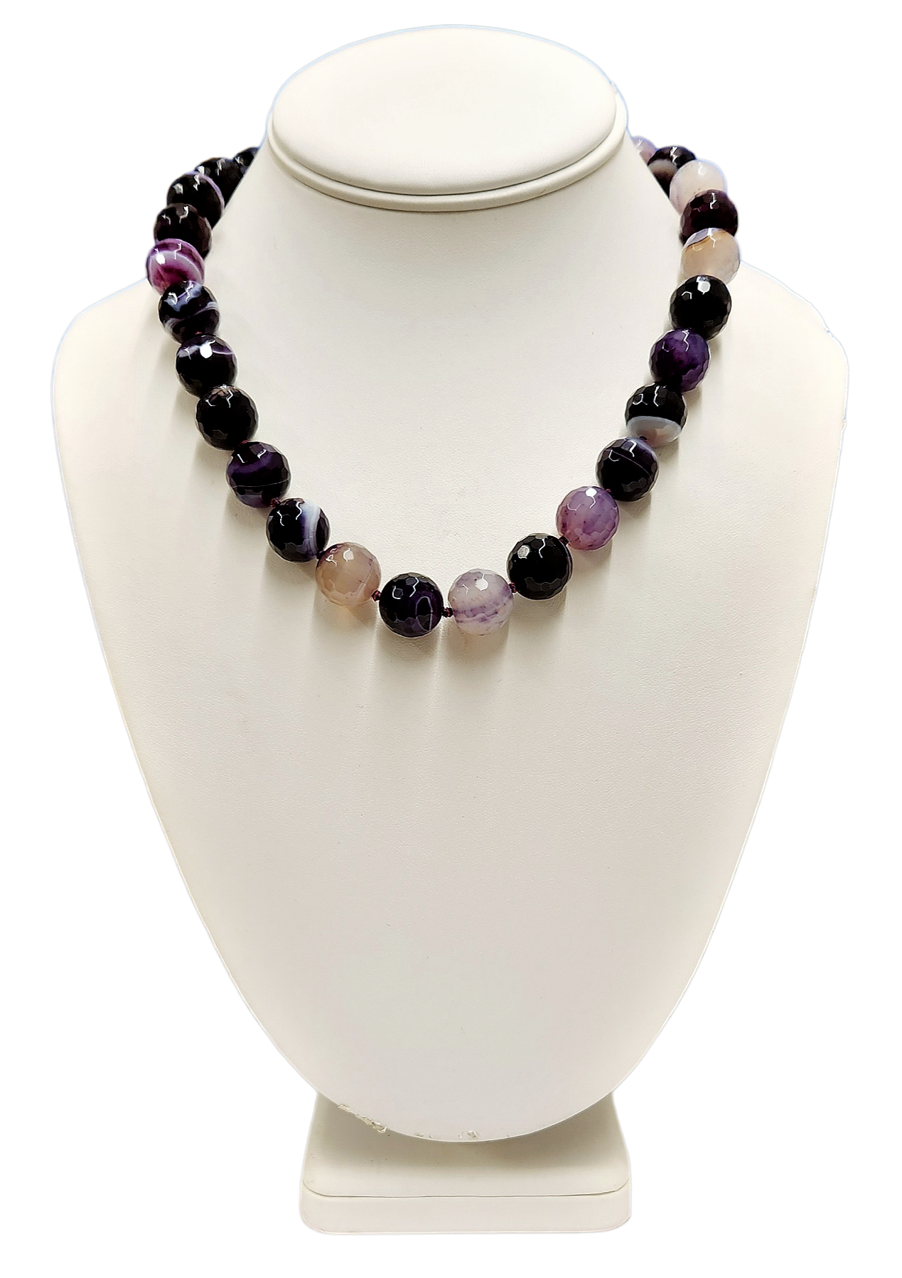 18" Gold Chain Purple Agate Faceted Bead Necklace