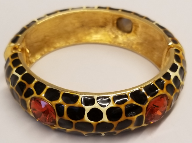 Brown and Beige Animal Print Topaz Centers Bangle
