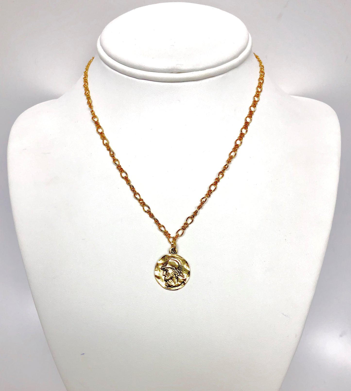 16" Gold Chain With Small Coin Pendant