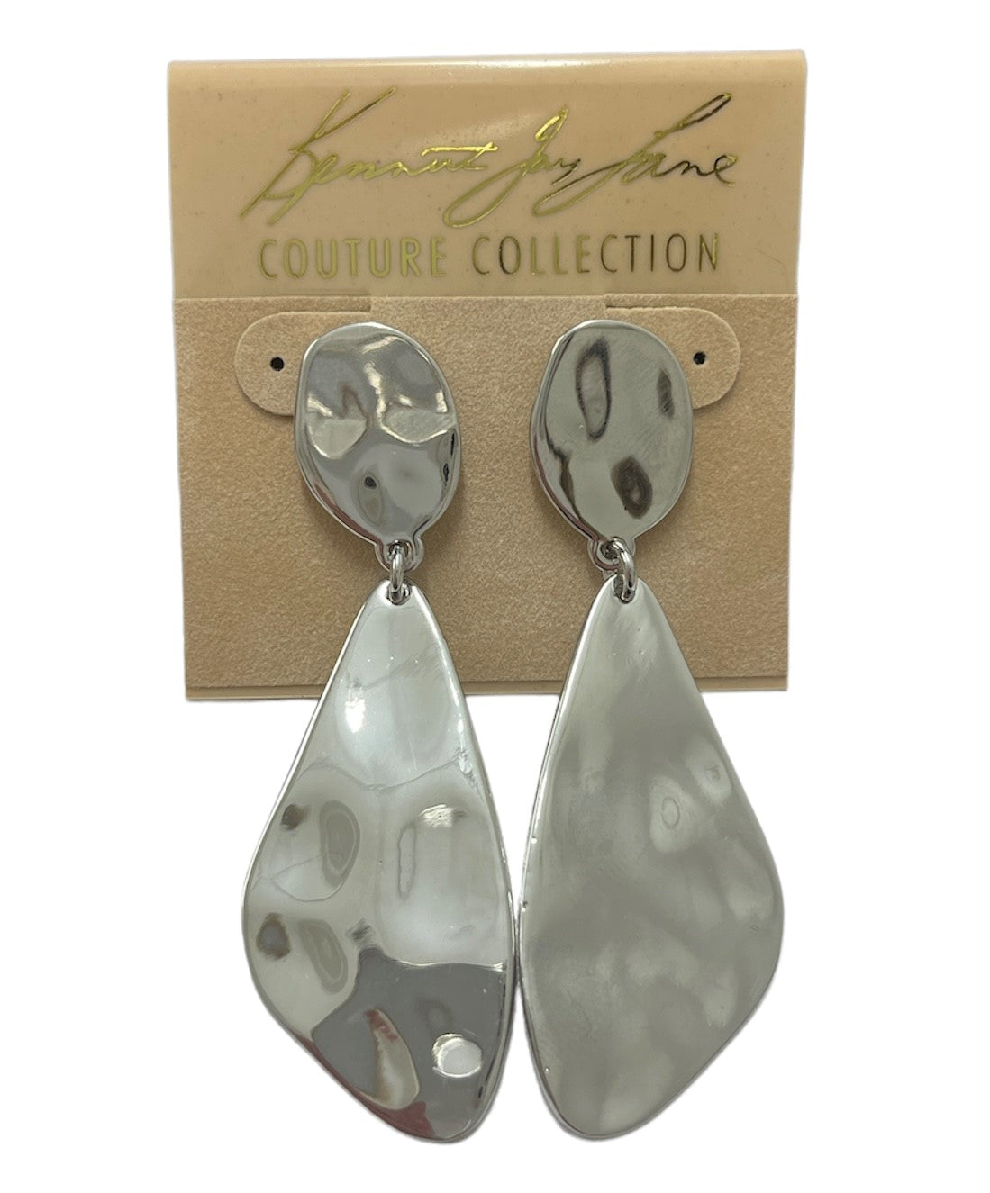 Polished Silver Drop Pierced Earrings