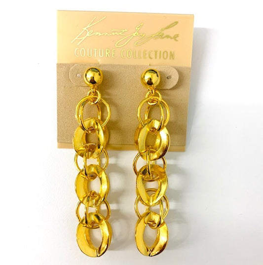 Gold Circle Links Pierced Earring