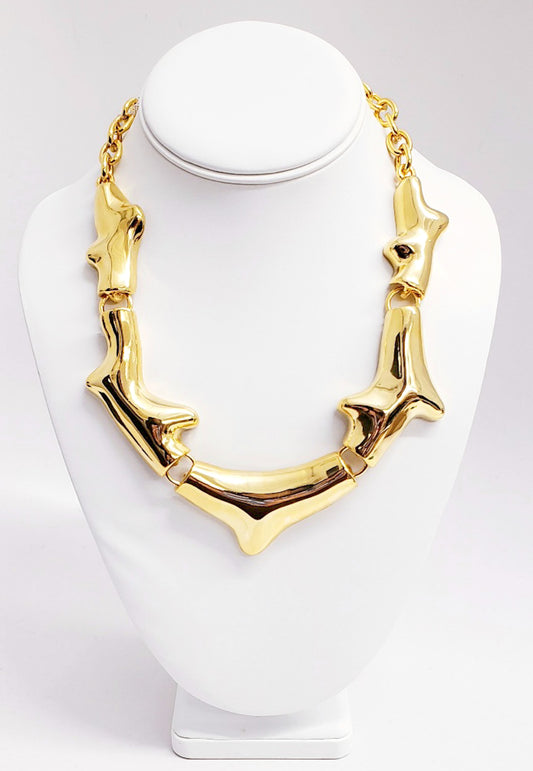 21" Polished Gold Branch Necklace