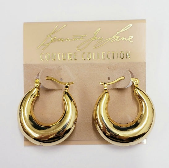 Polished Gold Hoop Pierced Earring