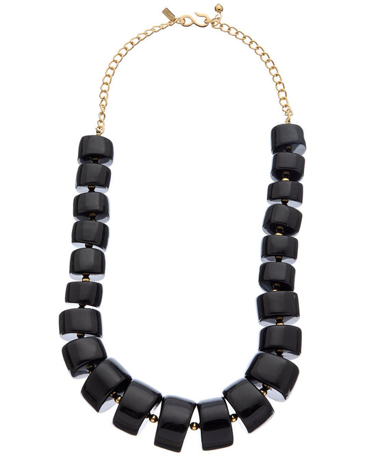 18" black barrel bead graduated neck