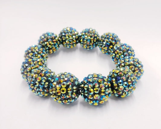 Green Disco Ball Stretch Bracelet