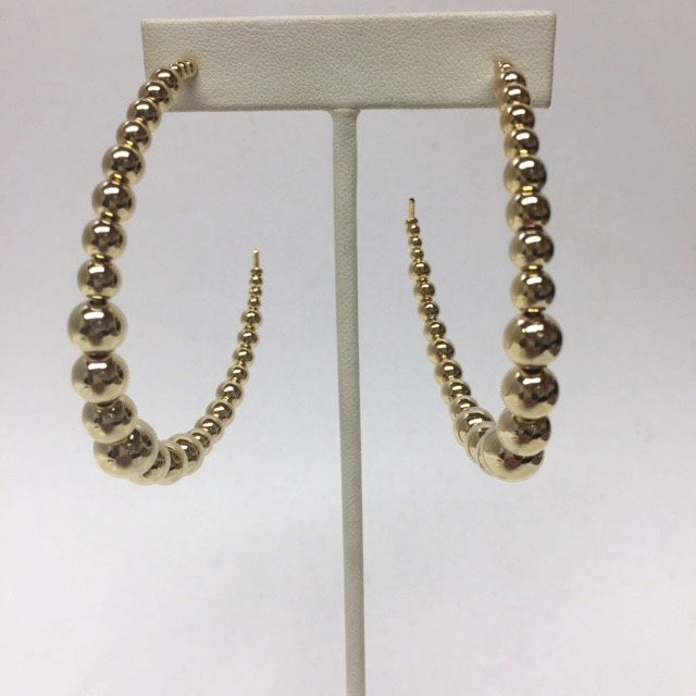 Gold Balls Half Circle Post Earring