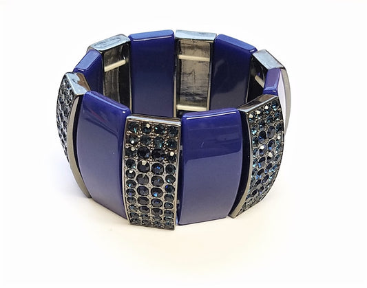 Lapis with Sapphire Stretch Bracelet