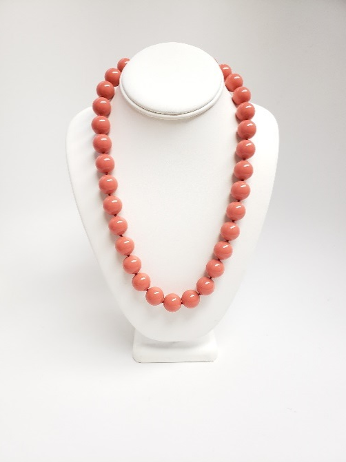 22" Coral Bead S Hook Necklace