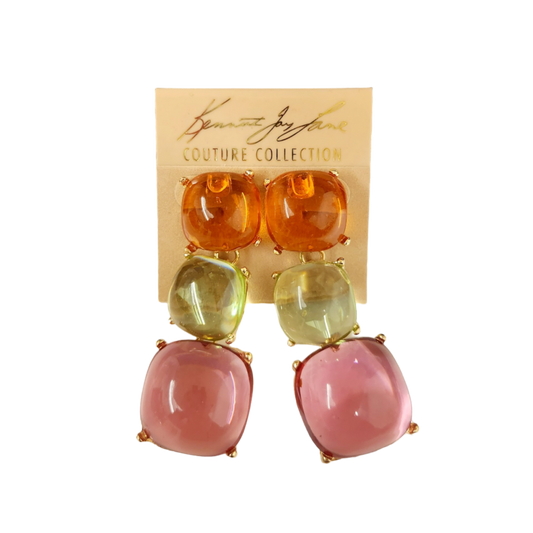 Square Pastel Triple Earring