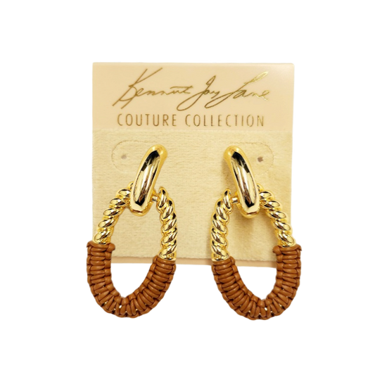 Brown Leather Ring Hoop Earring