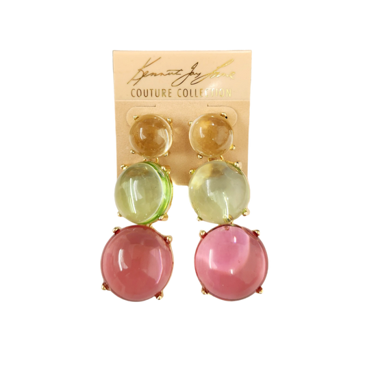 Round Pastel Triple Pierced Earring