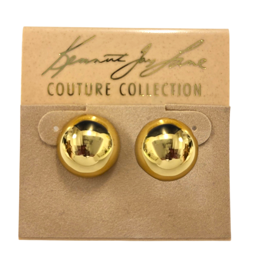 Polished Gold Domed Earring