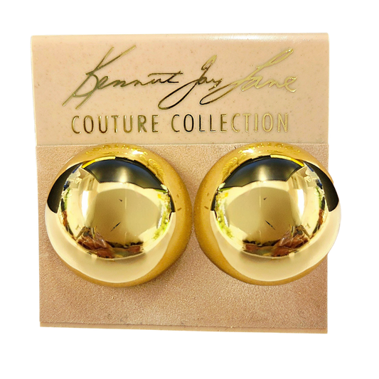 Polished Gold Domed Earring