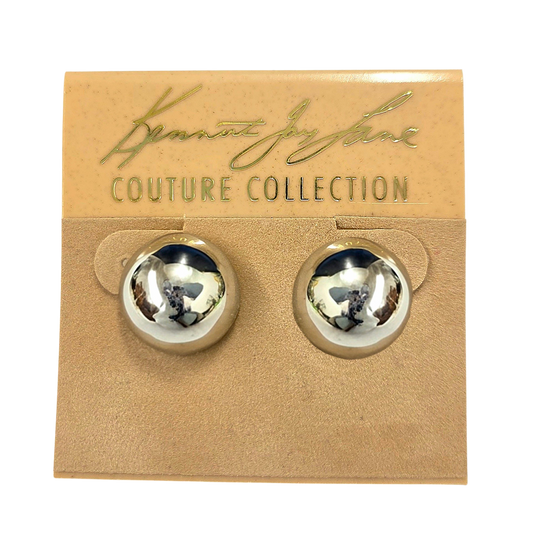 Polished Silver Domed Earring