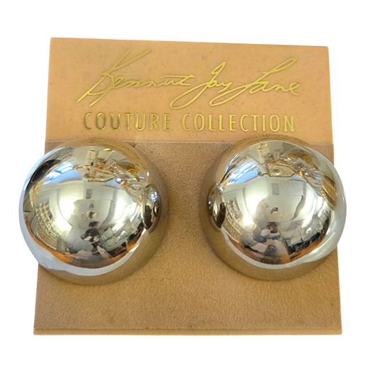 Polished Silver Domed Earring