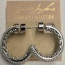 Silver Pierced Hoops with Micro Pearls and Crystals