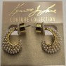 J Hoop Pierced Gold Earring with Pearls