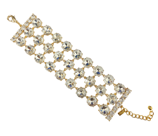 3 Row Gold Crystals Bracelet