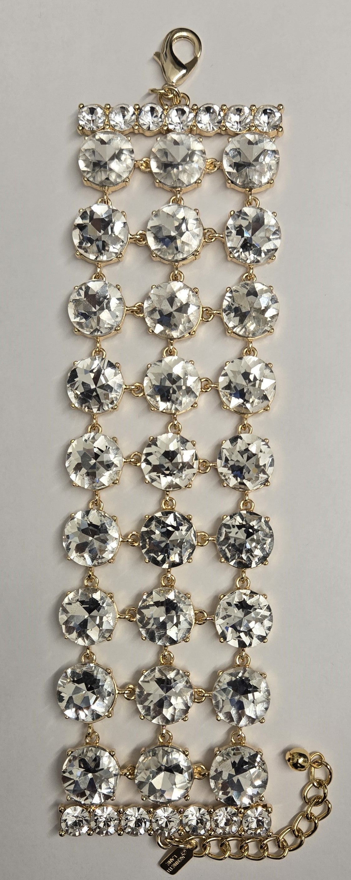 3 Row Gold Crystal Bracelet