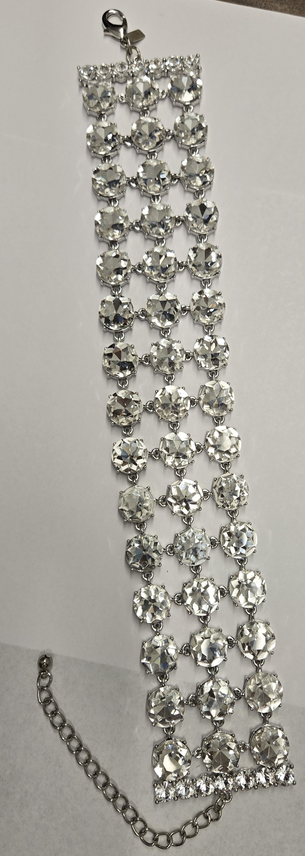 3 Row Silver Crystal Bracelet