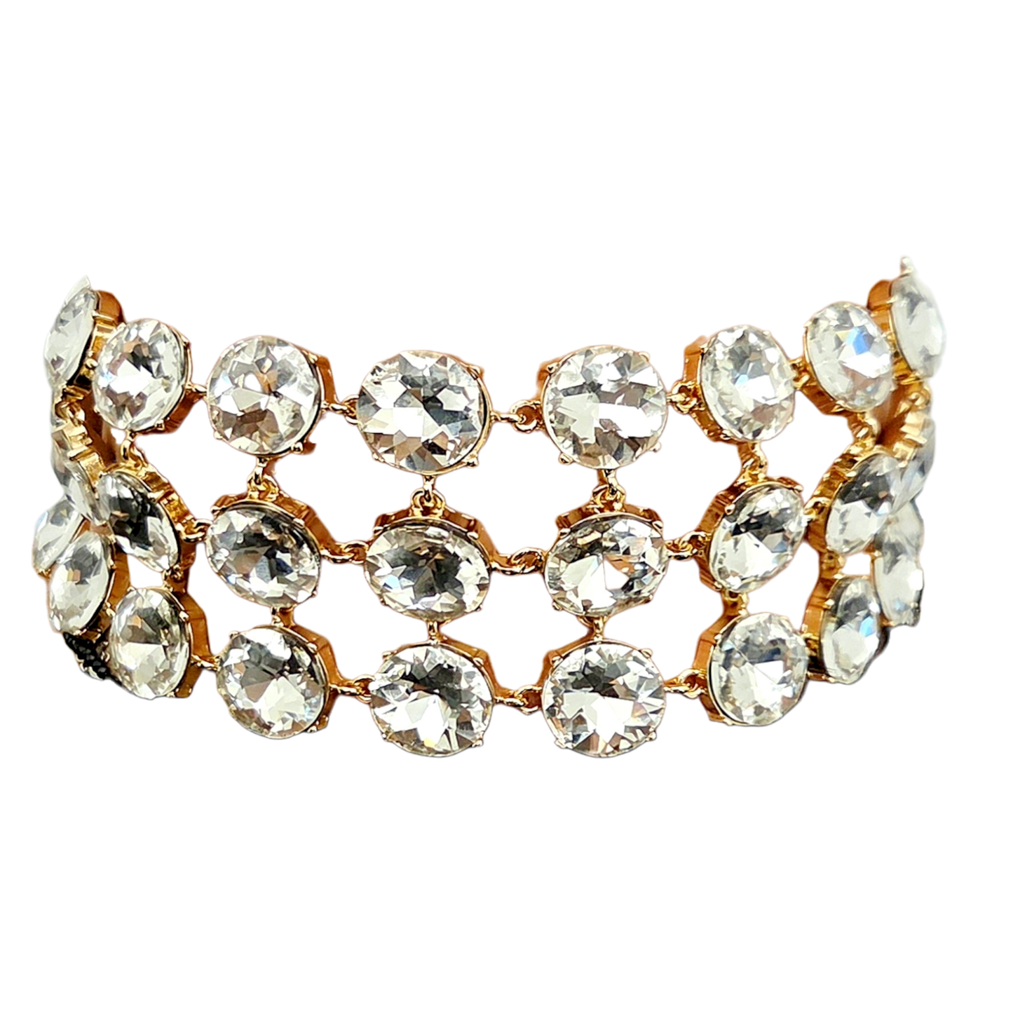 Gold Crystals Dog Collar Necklace