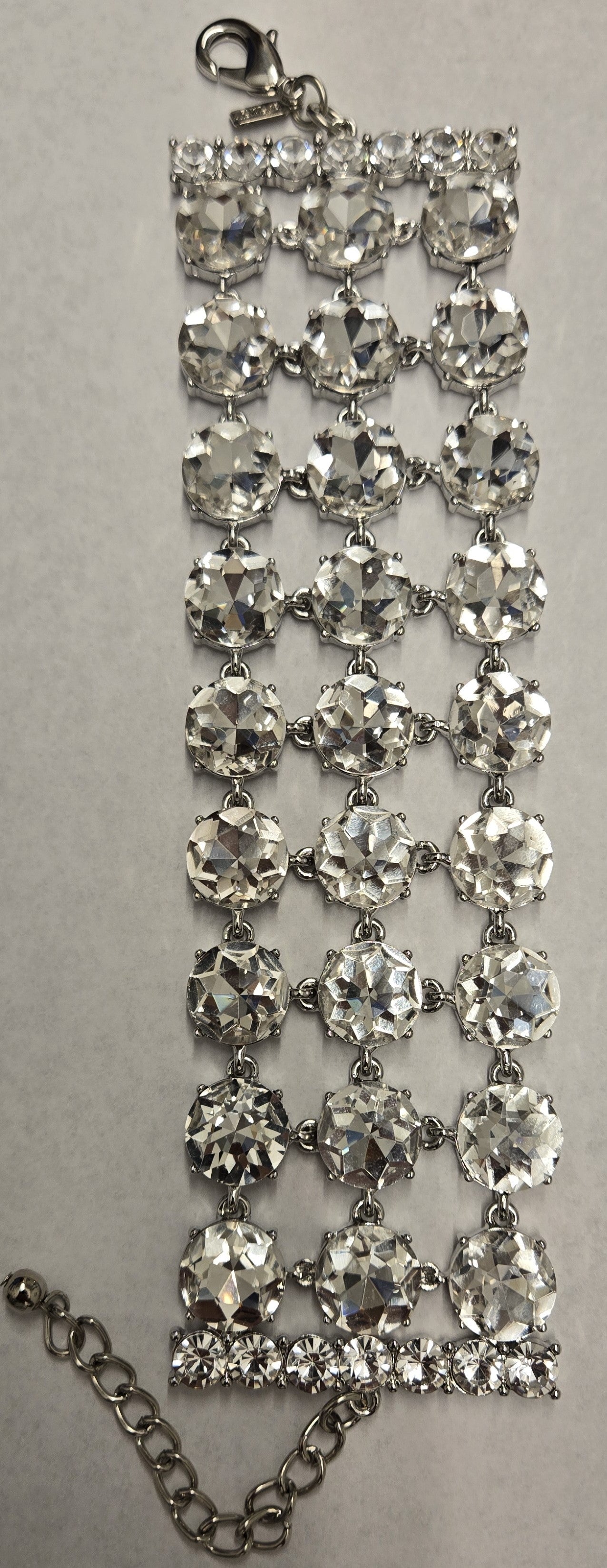 3 Row Silver Crystal Dog Collar