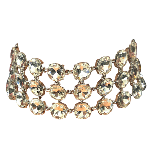 Silver Crystals Dog Collar Necklace