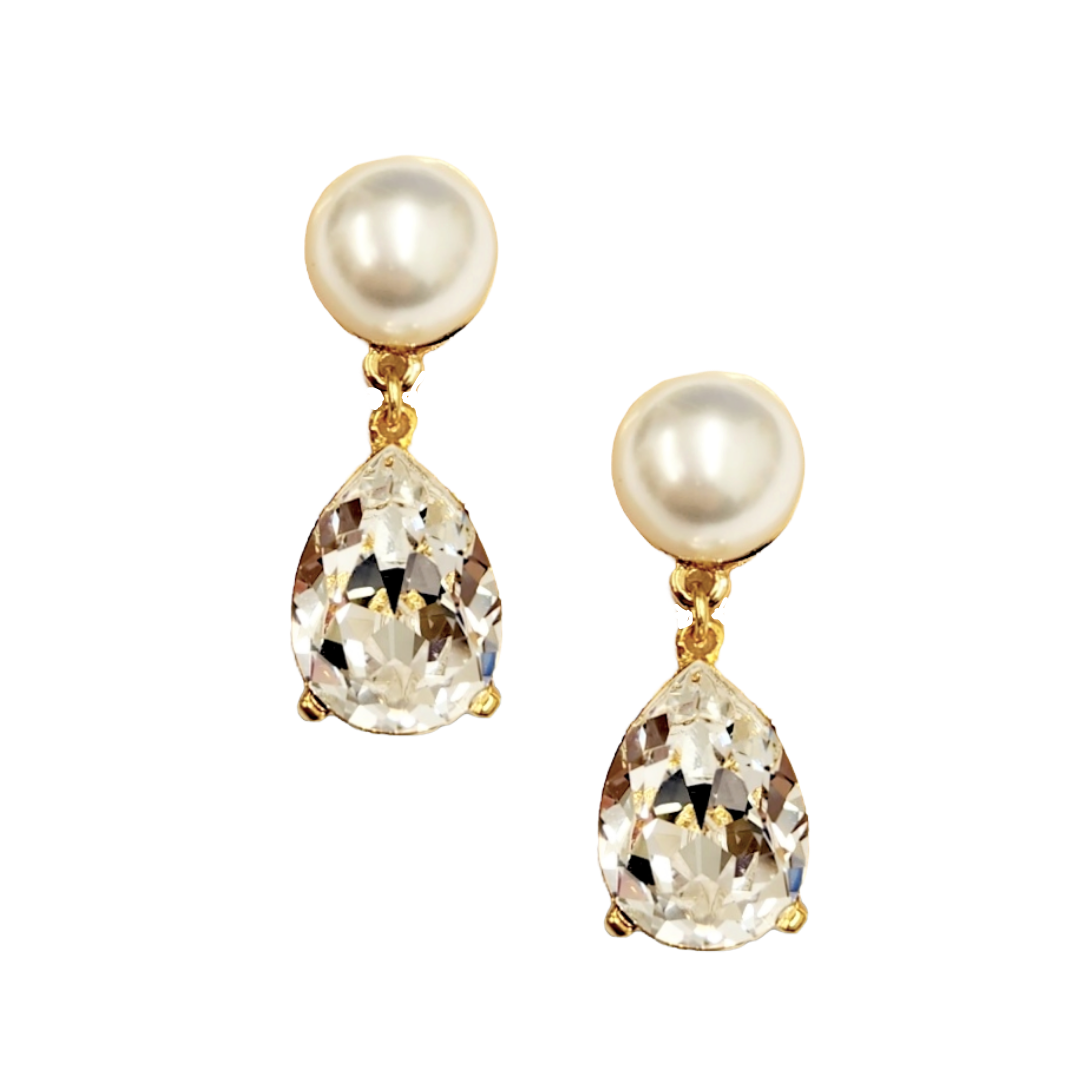 Pearl Crystal Teardrop Earring