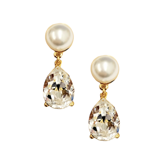 Pearl Crystal Teardrop Earring