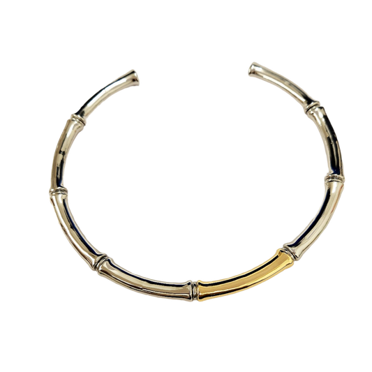 Two-Tone Bamboo Collar Necklace