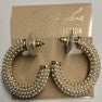Gold/Pearl Hoop Pierced Earring