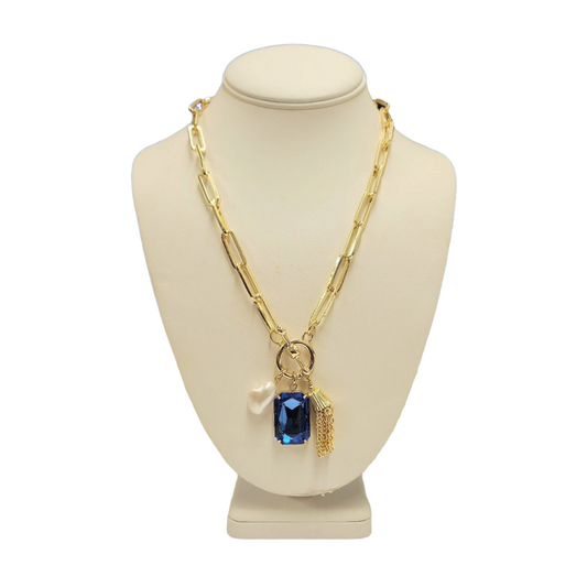 Sapphire Gold Chain Necklace