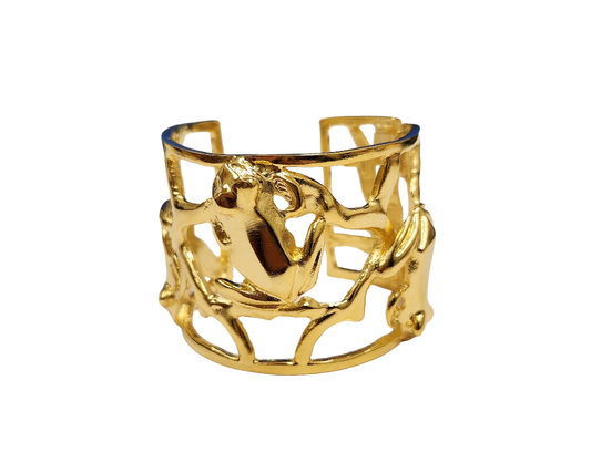Gold Frog Cuff Bracelet