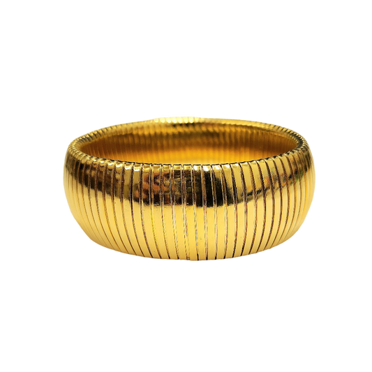26mm Gold Domed Snake Stretch Bracelet