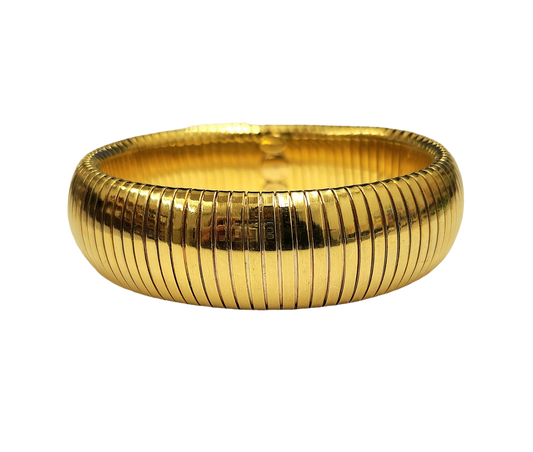 19mm Gold Domed Snake Stretch Bracelet