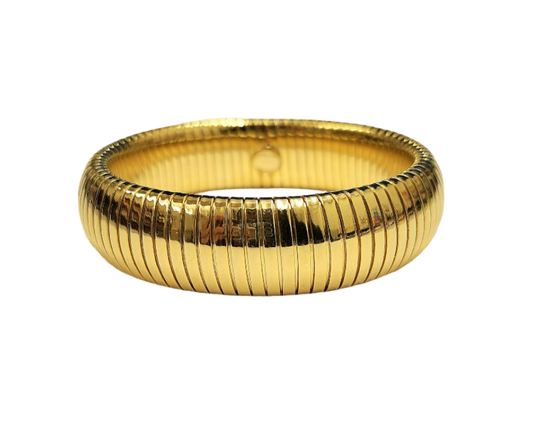 16mm Gold Domed Stretch Chain Bracelet