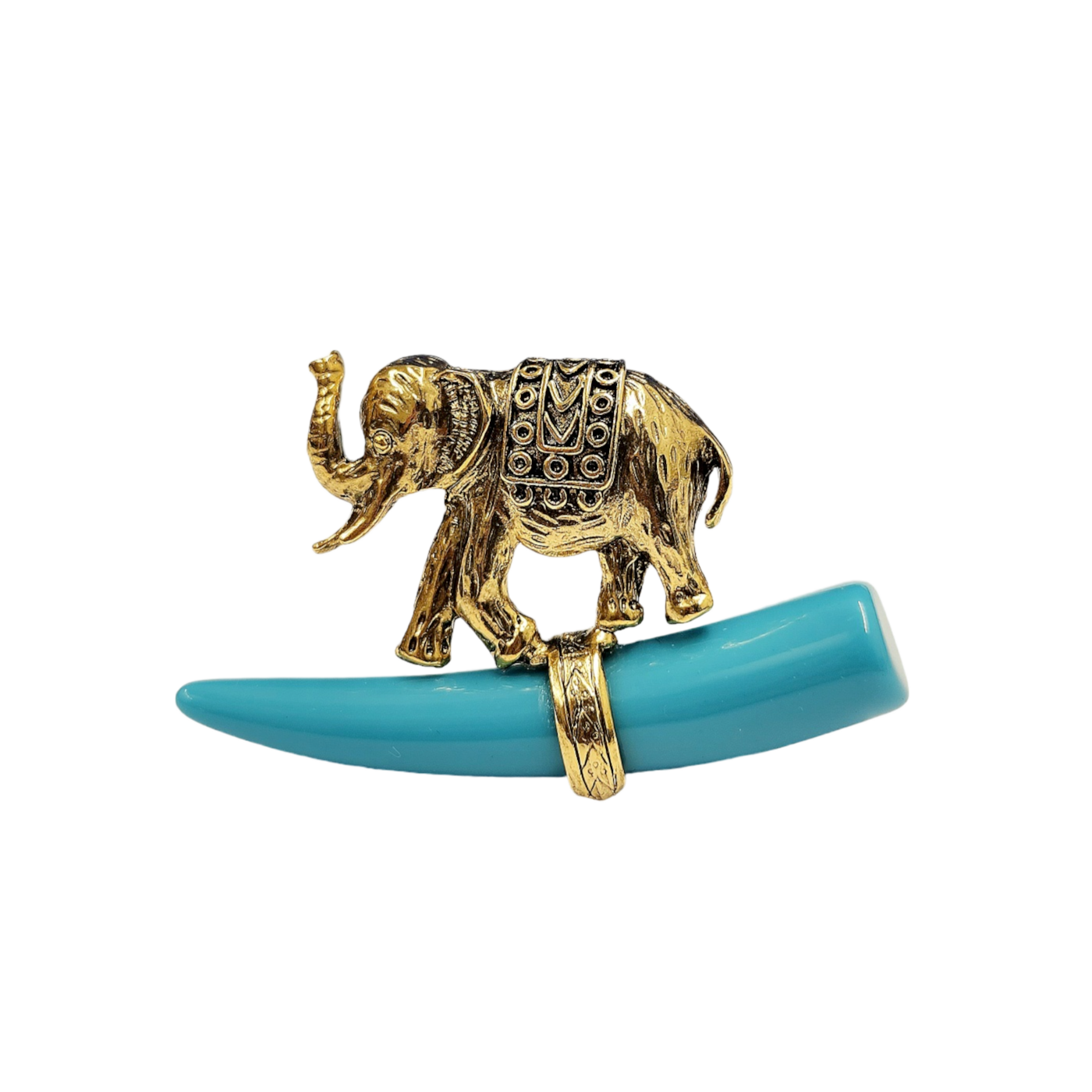 Elephant with Turquoise Tusk Pin